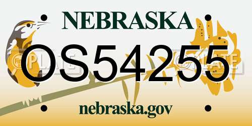 OS54255 Nebraska License Plate