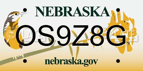 OS9Z8G Nebraska License Plate