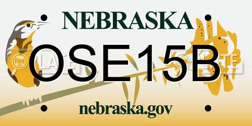 OSE15B Nebraska License Plate