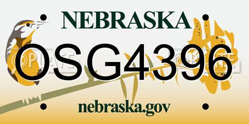 OSG4396 Nebraska License Plate