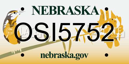 OSI5752 Nebraska License Plate