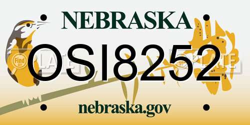 OSI8252 Nebraska License Plate