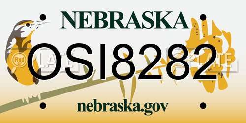 OSI8282 Nebraska License Plate