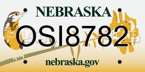 OSI8782 Nebraska License Plate