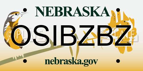 OSIBZBZ Nebraska License Plate