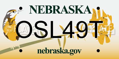 OSL49T Nebraska License Plate