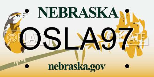 OSLA97 Nebraska License Plate