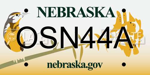 OSN44A Nebraska License Plate