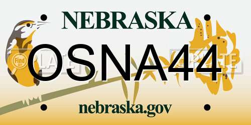 OSNA44 Nebraska License Plate