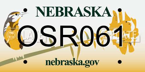OSR061 Nebraska License Plate
