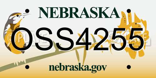 OSS4255 Nebraska License Plate