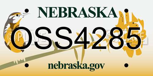 OSS4285 Nebraska License Plate