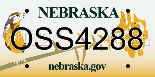 OSS4288 Nebraska License Plate