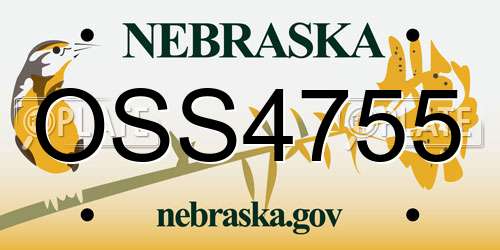 OSS4755 Nebraska License Plate