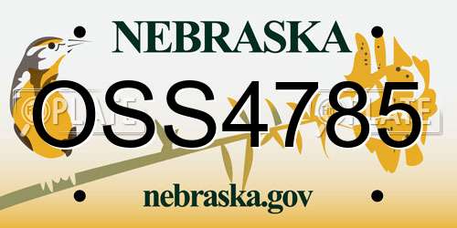 OSS4785 Nebraska License Plate
