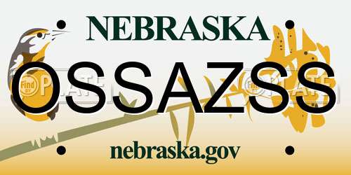 OSSAZSS Nebraska License Plate