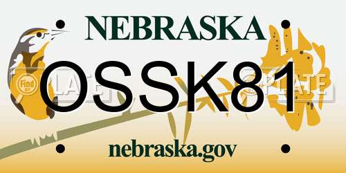 OSSK81 Nebraska License Plate