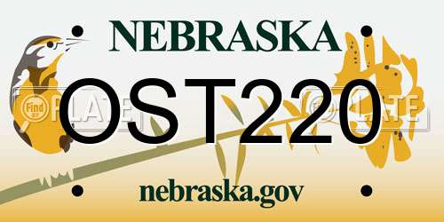 OST220 Nebraska License Plate