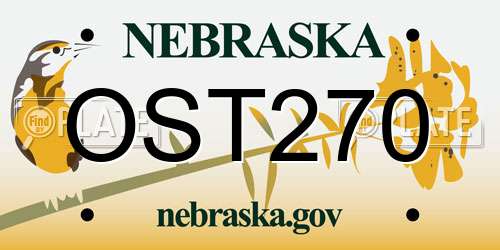 OST270 Nebraska License Plate