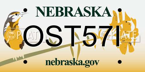 OST57I Nebraska License Plate