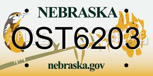 OST6203 Nebraska License Plate