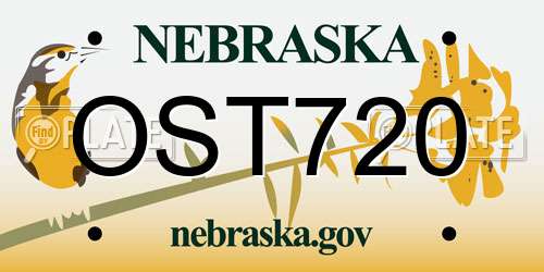 OST720 Nebraska License Plate