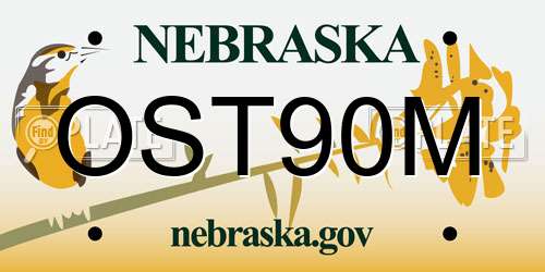 OST90M Nebraska License Plate