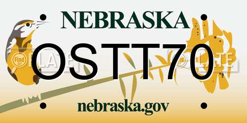 OSTT70 Nebraska License Plate