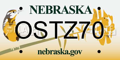 OSTZ70 Nebraska License Plate