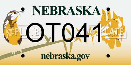 OT041 Nebraska License Plate