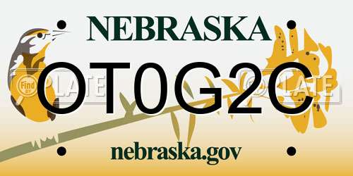 OT0G2C Nebraska License Plate