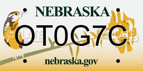 OT0G7C Nebraska License Plate