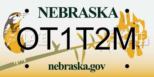 OT1T2M Nebraska License Plate