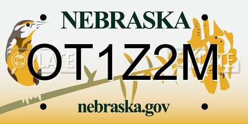 OT1Z2M Nebraska License Plate