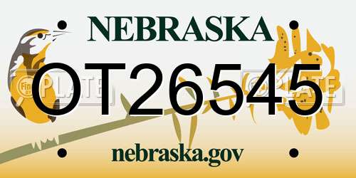OT26545 Nebraska License Plate