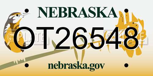 OT26548 Nebraska License Plate