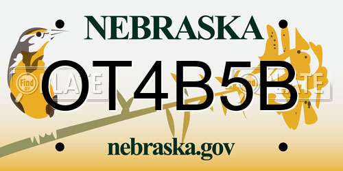 OT4B5B Nebraska License Plate