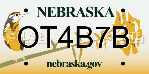 OT4B7B Nebraska License Plate