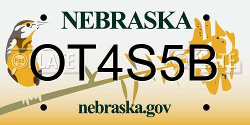 OT4S5B Nebraska License Plate