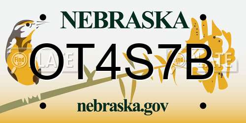 OT4S7B Nebraska License Plate