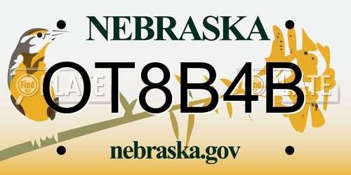OT8B4B Nebraska License Plate
