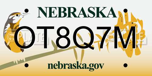 OT8Q7M Nebraska License Plate