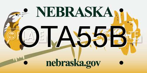 OTA55B Nebraska License Plate