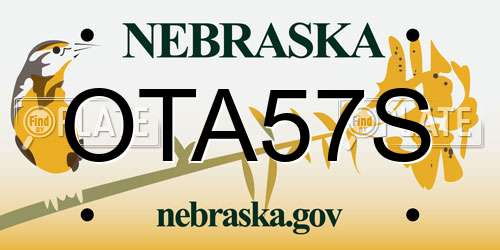 OTA57S Nebraska License Plate