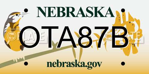 OTA87B Nebraska License Plate