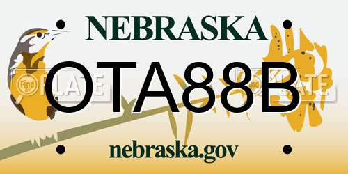 OTA88B Nebraska License Plate