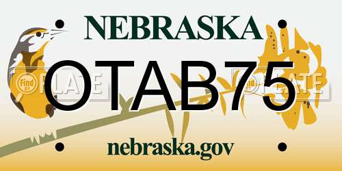OTAB75 Nebraska License Plate
