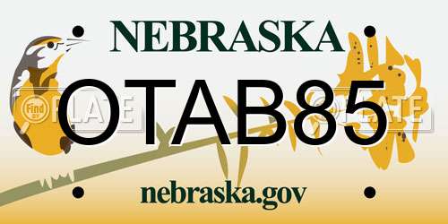 OTAB85 Nebraska License Plate