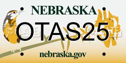 OTAS25 Nebraska License Plate