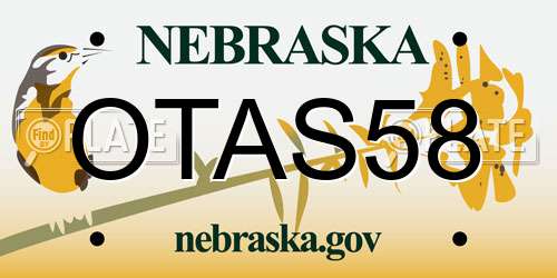 OTAS58 Nebraska License Plate